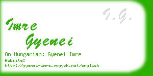 imre gyenei business card